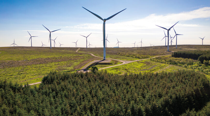 Kype Muir Wind Farm in South Lanarkshire, one of OnPath Energy's eleven onshore wind farms across the north of England and Scotland.