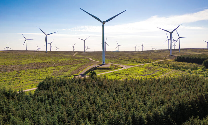 Kype Muir Wind Farm in South Lanarkshire, one of OnPath Energy's eleven onshore wind farms across the north of England and Scotland.